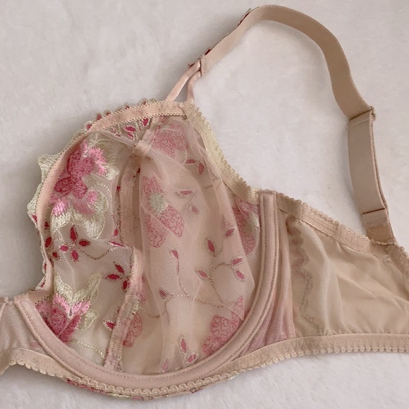 Prima Donna | Floral Embroidered Unlined Sheer Mesh Underwire Bra 016-1905 34DDD - Picture 11 of 14